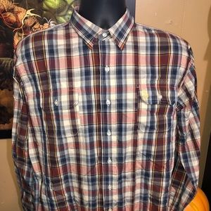 Boys polo long sleeve plaid shirt